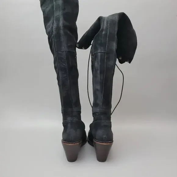 Stylish Black Over the Knee Boots - Picture 11 of 16